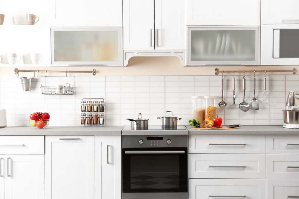 all white parallel kitchen design