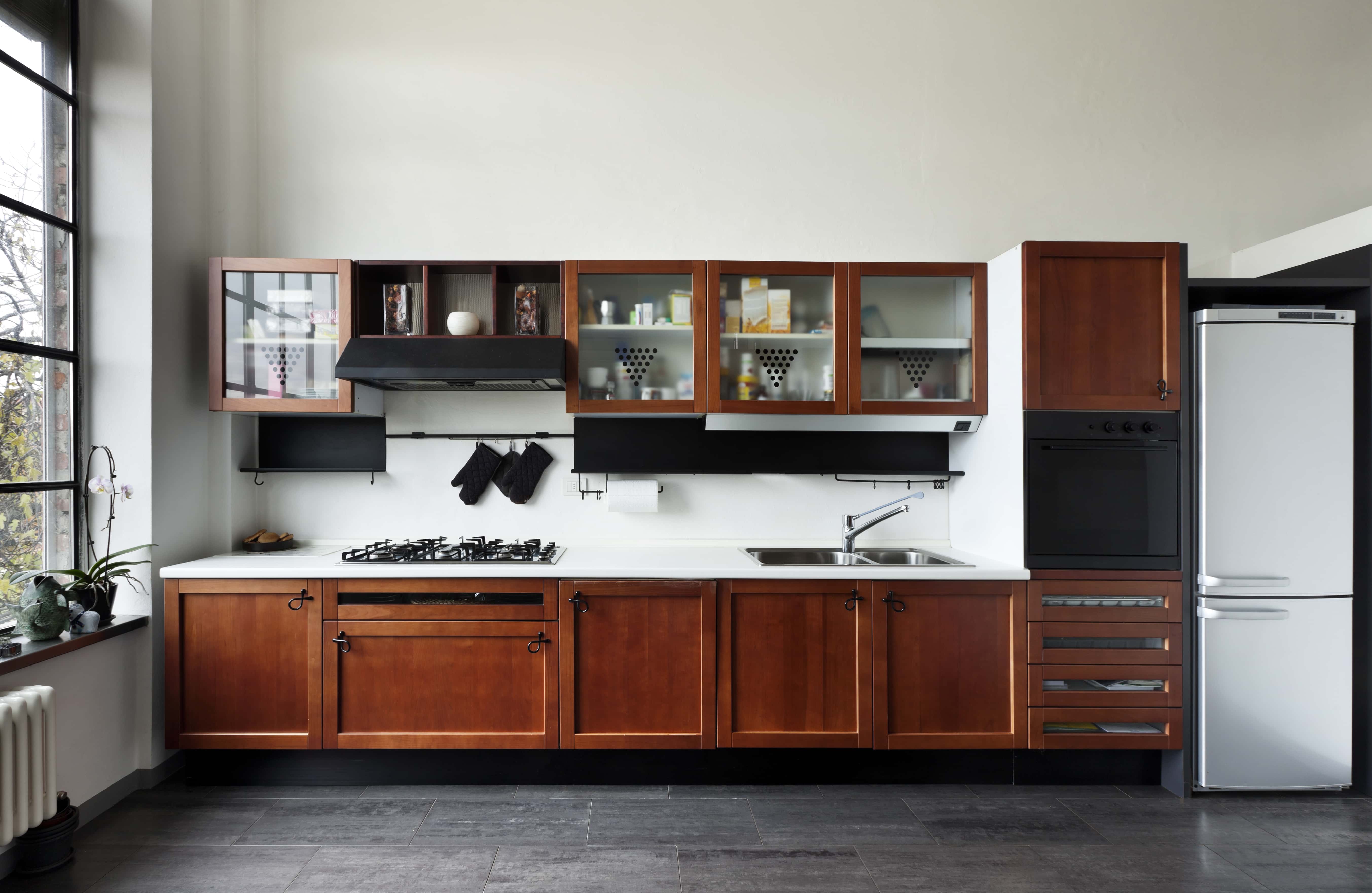 straight kitchen cabinet design