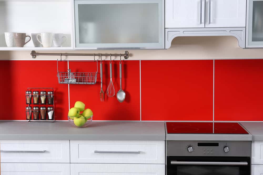red n white kitchen design