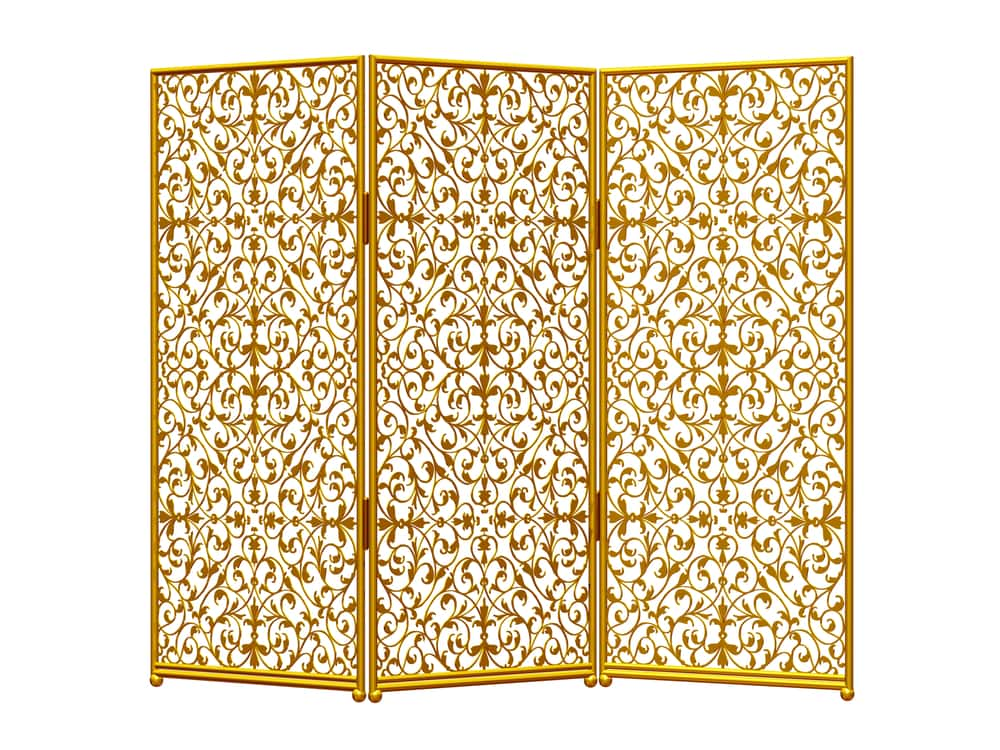 gold jali partition