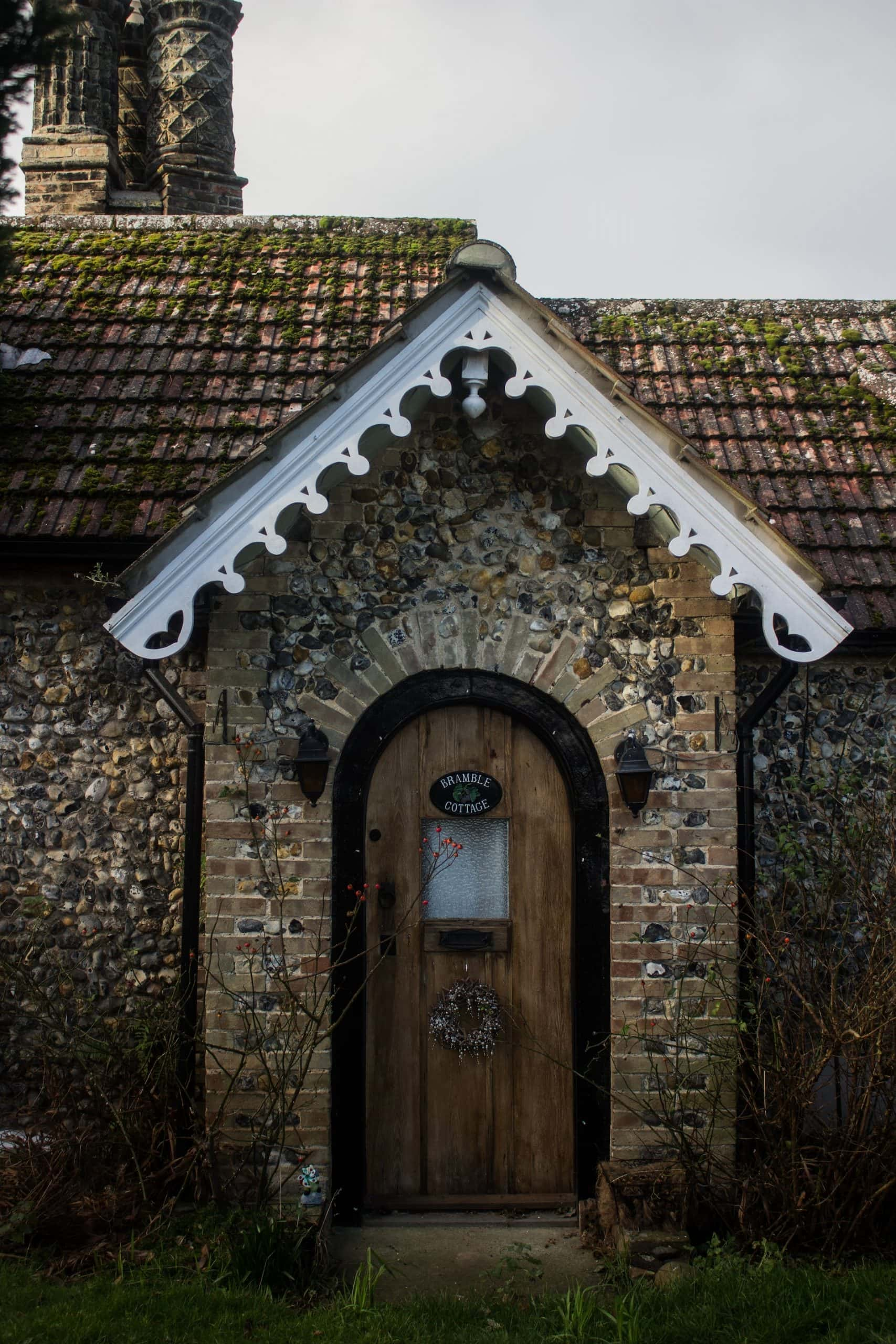 old school with stone arches